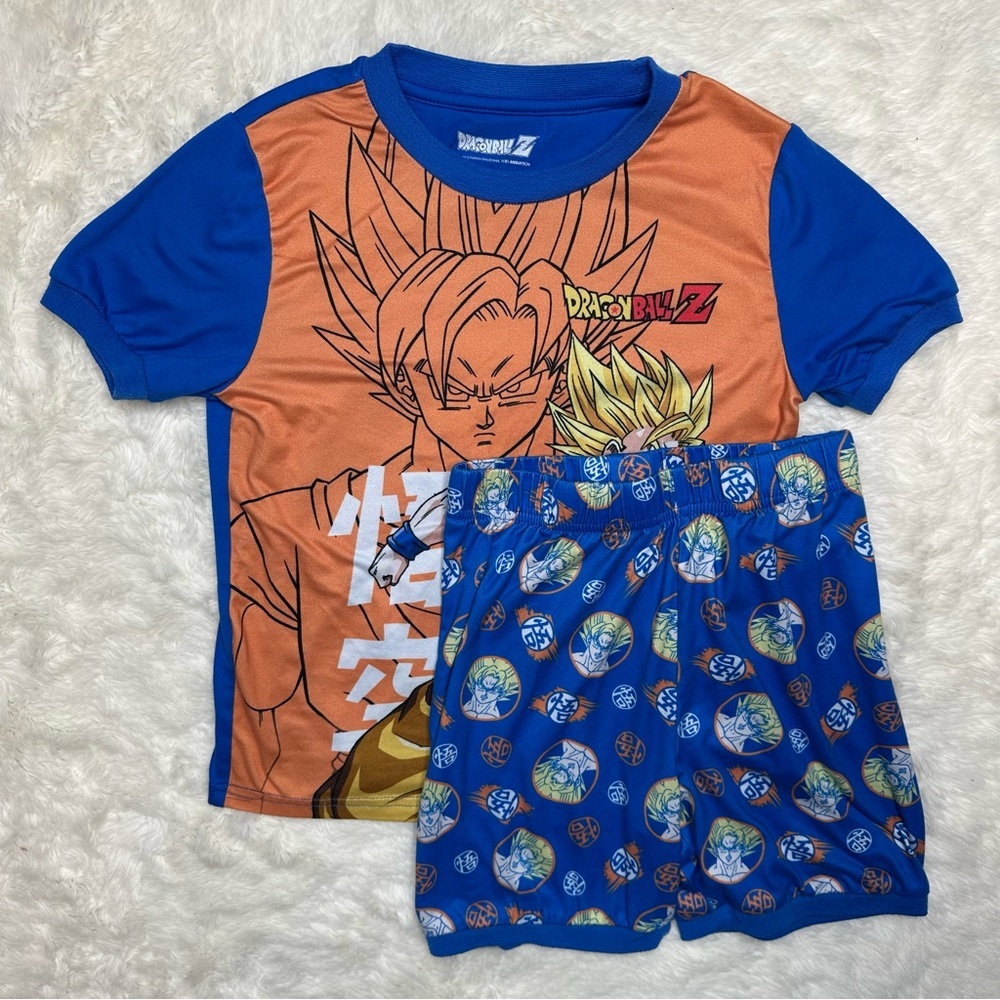 Dragon Ball Z Pajamas Set 2 Pc Blue & Orange Size 6